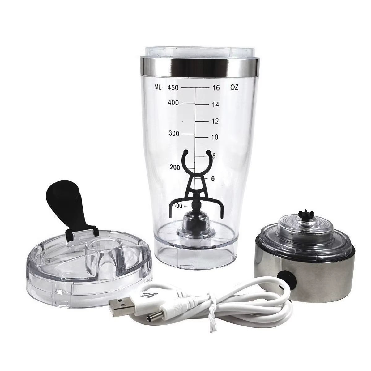 Madou Wholesale 450Ml Electric Self-Stirring Cup Portable Fruit Juicer & Protein for Shaker Bottle with Direct Drinking Flow