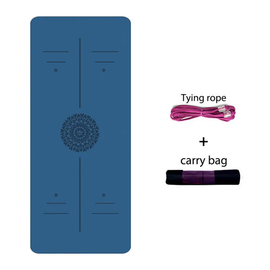 TPE Yoga Mat with Position Line 6Mm Double Layer Sports Exercise Pad for Beginner Home Gym Fitness Gymnastics Pilates